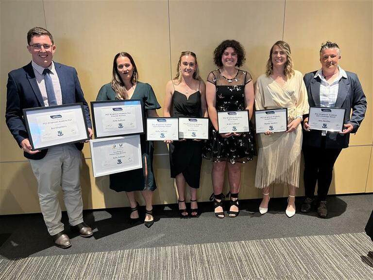 2024 PGG Wrightson Academy Award winners Ben Chambers, Kelly Sullivan, Rose Barker, Bridie Caldwell, Mandy Sanders, Amy Bentley