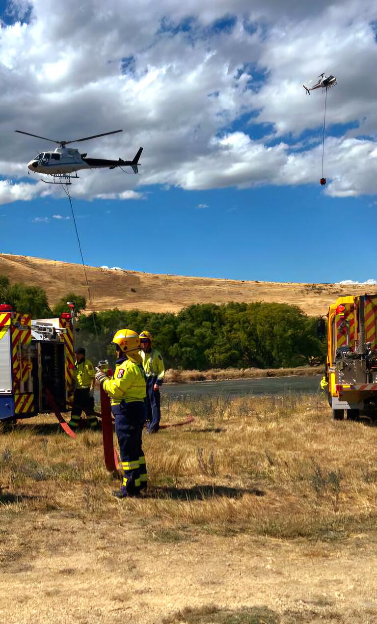 Fire and Emergency attending a fire call out at Mason Vineyard at Parkburn.