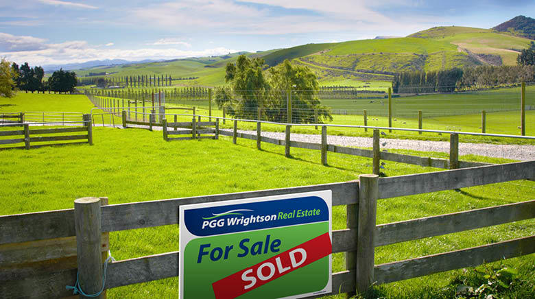 Sold sign paddock landscape