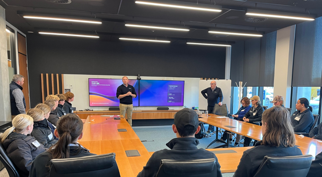 PGG Wrightson team presenting to students as part of the Farm 2 Future Camp held in Christchurch.