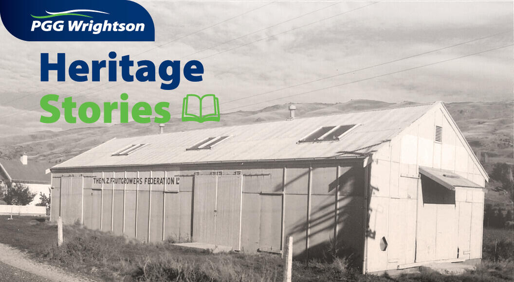 A black and white photo of the Fruitgrowers Association building